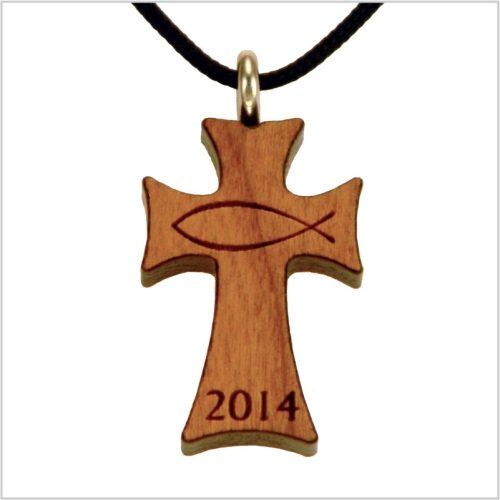 39E - Cruz de madera, pez