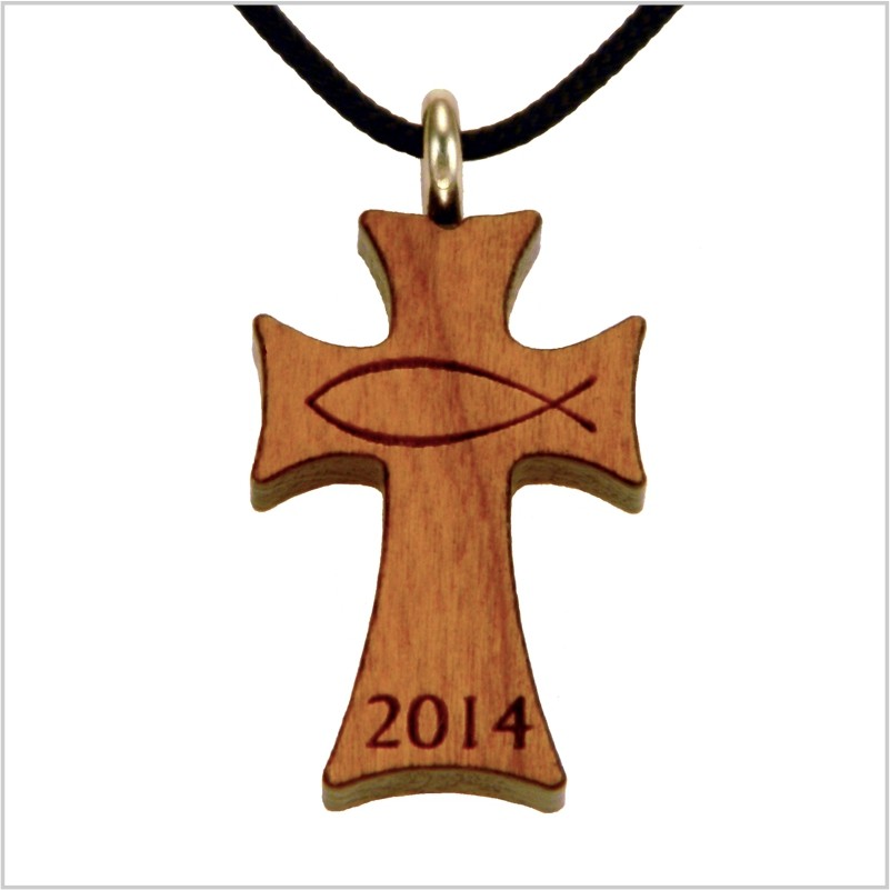 39E - Cruz de madera, pez