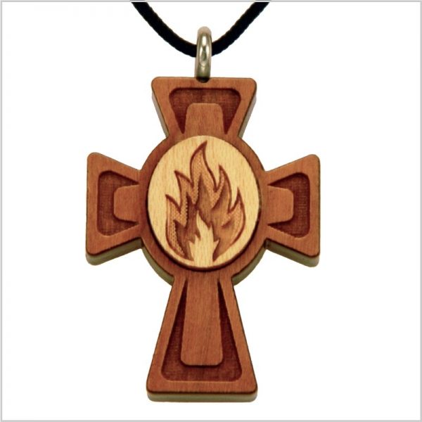 52D -  Cruz de madera,  llamas