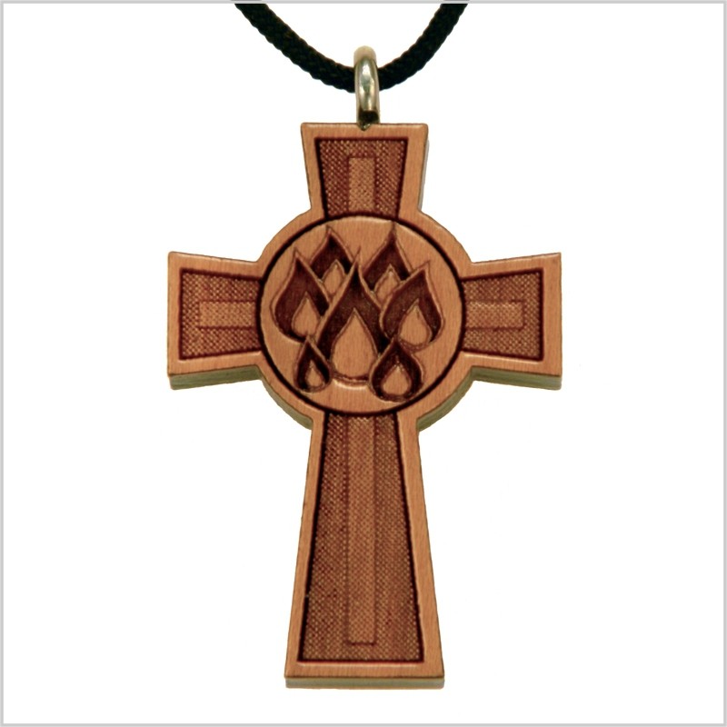 13C - Cruz de madera, 7 llamas