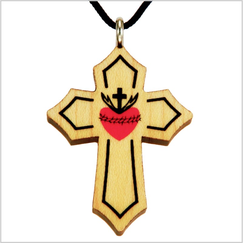 55A - Cruz de madera, Sagrado Corazón