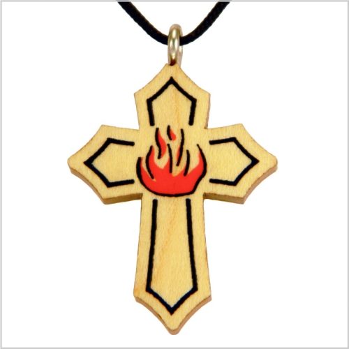 56C - Cruz de madera, llamas
